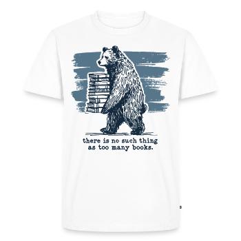 Retro Book Design Funny Book Lover Saying - Men's Premium Organic T-Shirt - white - Front - Nico (187cm)