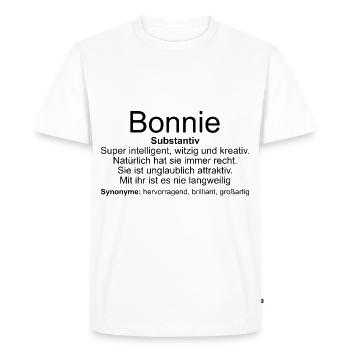 Name Definition Bonnie - Men's Premium Organic T-Shirt - white - Front - Nico (187cm)