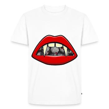Halloween Vampire Bouche Sangsue Vampire - T-shirt Premium bio Homme - blanc - Devant - Nico (187cm)