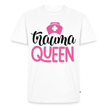Trauma Queen Pink Nurse Slogan - Men's Premium Organic T-Shirt - white - Front - Nico (187cm)