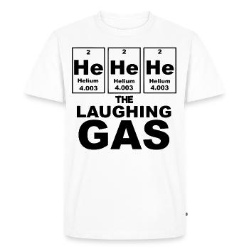 Hélium Le gaz qui rit Humour de chimie drôle - T-shirt Premium bio Homme - blanc - Devant - Nico (187cm)