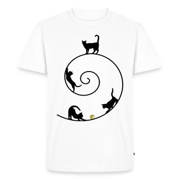 Chat Chat Chat Kitten Cat - T-shirt Premium bio Homme - blanc - Devant - Nico (187cm)