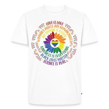 Black Lives Matter LGBT Pride Faits sur l’égalité - T-shirt Premium bio Homme - blanc - Devant - Nico (187cm)