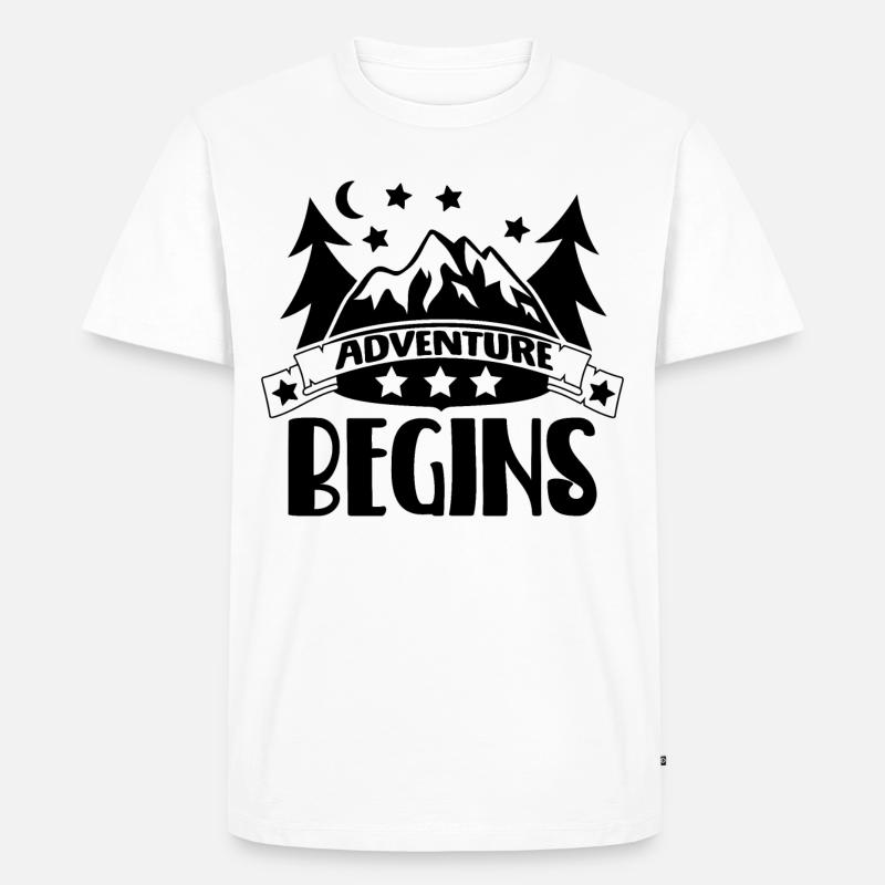 Abenteuer beginnt - Männer Premium Bio T-Shirt - Weiß