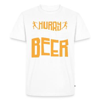 Jogger Runner Marathon Jogging Ski de fond - T-shirt Premium bio Homme - blanc - Devant - Nico (187cm)
