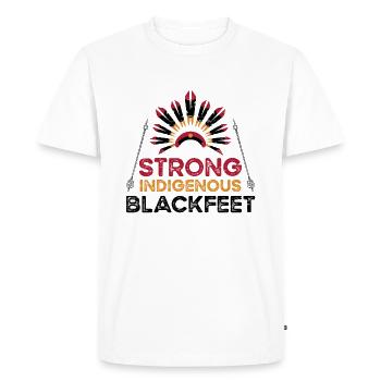 Strong Indian tribe The Blackfeet - Men's Premium Organic T-Shirt - white - Front - Nico (187cm)