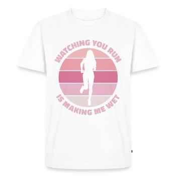 Jogger Runner Marathon Jogging Ski de fond - T-shirt Premium bio Homme - blanc - Devant - Nico (187cm)