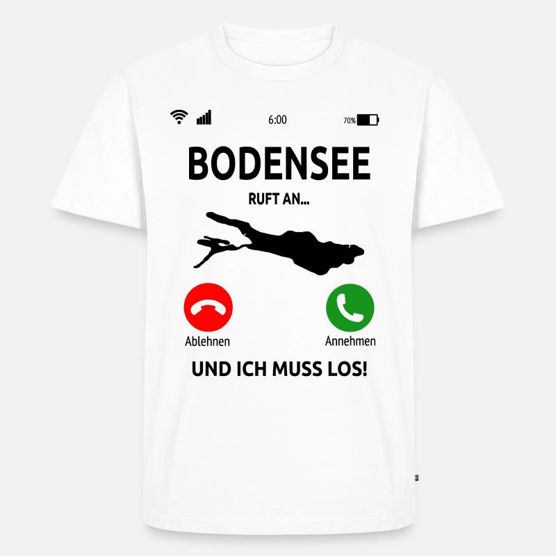 Bodensee Urlaub Bodenseeregion Idee - Männer Premium Bio T-Shirt - Weiß