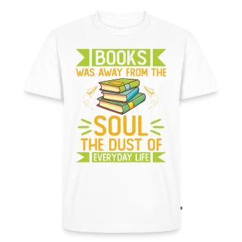 Les livres étaient loin de l’âme Bookworm lisant le livre - T-shirt Premium bio Homme - blanc - Devant - Nico (187cm)