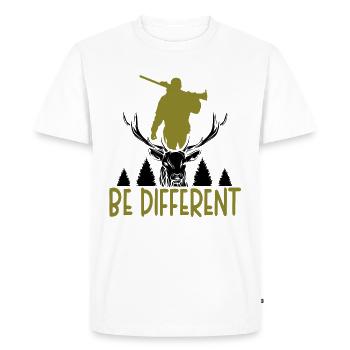 Animal Nature Mountain Deer Hunting Camping Camper - Men's Premium Organic T-Shirt - white - Front - Nico (187cm)