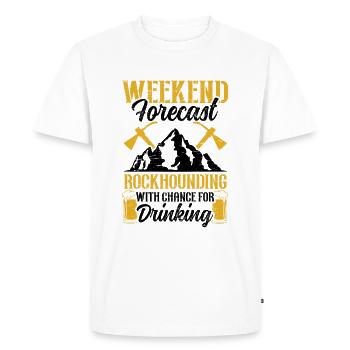 Prévisions du week-end Rockhounding Drinking Geology - T-shirt Premium bio Homme - blanc - Devant - Nico (187cm)