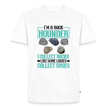 Je suis un Rockhounder, je collectionne la géologie des roches - T-shirt Premium bio Homme - blanc - Devant - Nico (187cm)
