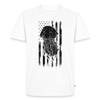 Drapeau des États-Unis Méduses Drapeau américain Méduses - T-shirt Premium bio Homme - blanc - Devant - Nico (187cm)