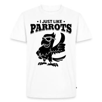 I like parrots Cool parrot with sunglasses - Men's Premium Organic T-Shirt - white - Front - Nico (187cm)