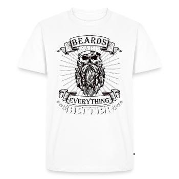 Les barbes rendent tout meilleur - T-shirt Premium bio Homme - blanc - Devant - Nico (187cm)