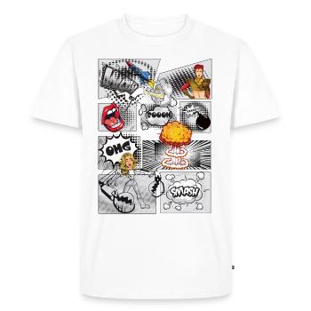 Style comique - T-shirt Premium bio Homme - blanc - Devant - Nico (187cm)
