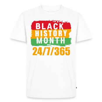 Mois de l’histoire des Noirs Histoire des Noirs Américain - T-shirt Premium bio Homme - blanc - Devant - Nico (187cm)