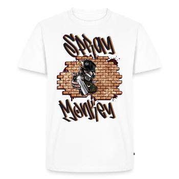 Spray Monkey Graffiti - T-shirt Premium bio Homme - blanc - Devant - Nico (187cm)