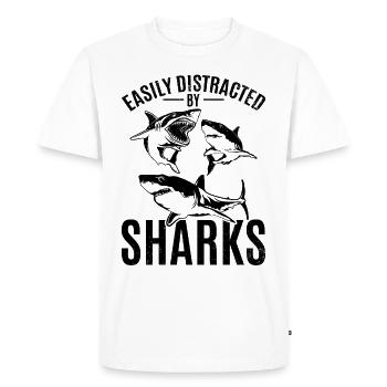 Great White Shark Love I am easily blown away by sharks - Men's Premium Organic T-Shirt - white - Front - Nico (187cm)