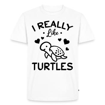 Cute Turtle Lovers - I Like Turtles - Men's Premium Organic T-Shirt - white - Front - Nico (187cm)