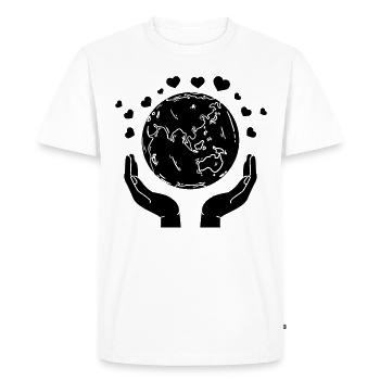 Environnement Journée de la Terre Changement climatique Journée de la Terre - T-shirt Premium bio Homme - blanc - Devant - Nico (187cm)