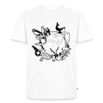 Animaux Terre Sauvez Animaux Amoureux de la Terre Journée de l’environnement de - T-shirt Premium bio Homme - blanc - Devant - Nico (187cm)