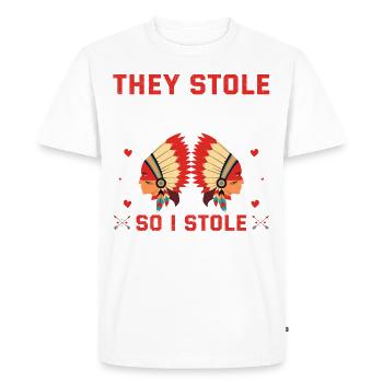 Indianer Ureinwohner Amerika Native American - Men's Premium Organic T-Shirt - white - Front - Nico (187cm)