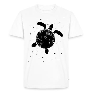 Turtle Earth Sea Turtle Planet - Journée de - T-shirt Premium bio Homme - blanc - Devant - Nico (187cm)