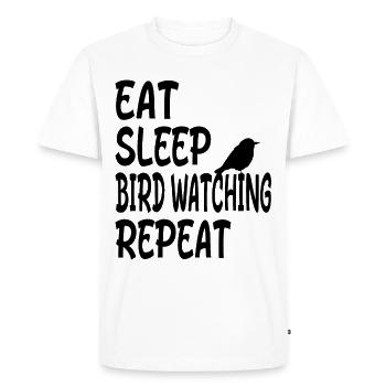 Eat Sleep Bird Watching Repeat - Cadeau d’observation des oiseaux - T-shirt Premium bio Homme - blanc - Devant - Nico (187cm)