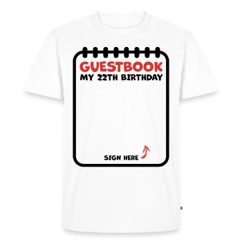 22 Years Birthday Guestbook Guest list - Men's Premium Organic T-Shirt - white - Front - Nico (187cm)