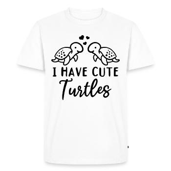 J’ai des tortues mignonnes Tortues de mer avec des cœurs mer - T-shirt Premium bio Homme - blanc - Devant - Nico (187cm)
