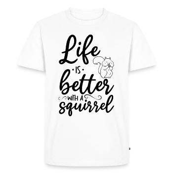 Life is better with a - Men's Premium Organic T-Shirt - white - Front - Nico (187cm)