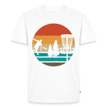 Weinlese-frisbee-disc-golf - T-shirt Premium bio Homme - blanc - Devant - Nico (187cm)
