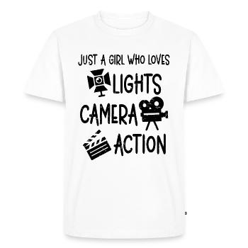 Fille Illuminé Caméra Action Film Maker Fille - T-shirt Premium bio Homme - blanc - Devant - Nico (187cm)