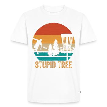 Stupide arbre-disc-golf-vendanges-crucial - T-shirt Premium bio Homme - blanc - Devant - Nico (187cm)