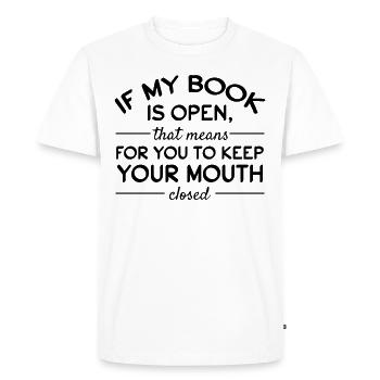 Lecture de livres Bibliothèque Amateur de livres Livre drôle - T-shirt Premium bio Homme - blanc - Devant - Nico (187cm)