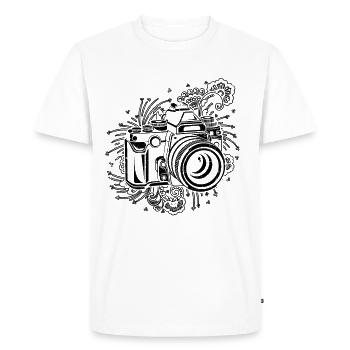 Photo Camera Photography Camera Photographer - Men's Premium Organic T-Shirt - white - Front - Nico (187cm)