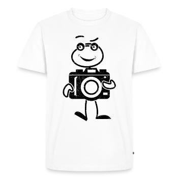 Photo Photographe Stick Figure Photographe - T-shirt Premium bio Homme - blanc - Devant - Nico (187cm)