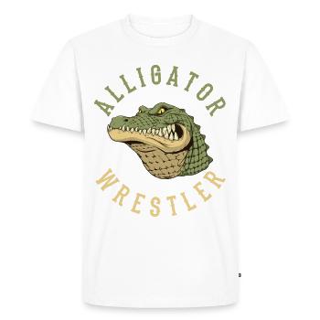 Crocodile Alligator Wrestling Reptile Gift - Men's Premium Organic T-Shirt - white - Front - Nico (187cm)