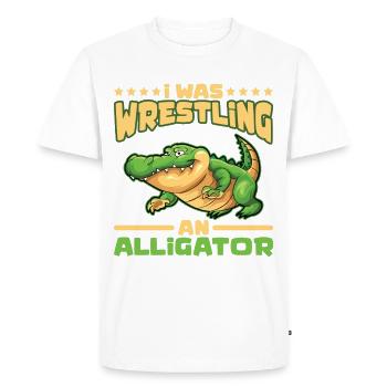 Crocodile Alligator Wrestling Reptile Gift - Men's Premium Organic T-Shirt - white - Front - Nico (187cm)
