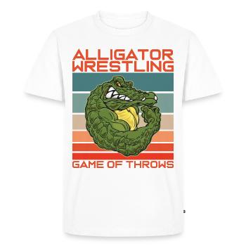 Crocodile Alligator Wrestling Reptile Gift - Men's Premium Organic T-Shirt - white - Front - Nico (187cm)