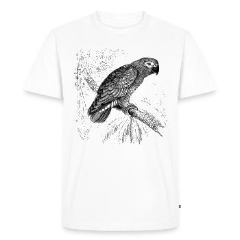 Perroquet gris - T-shirt Premium bio Homme - blanc - Devant - Nico (187cm)