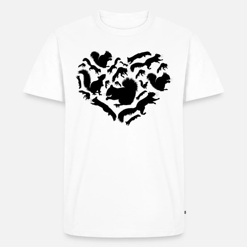 Eichhörnchen mit Eichhörnchen, süßes Eichhörnchen - Männer Premium Bio T-Shirt - Weiß