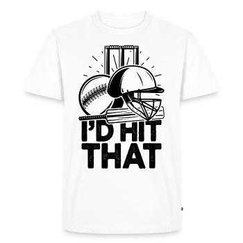I'd Hit That Funny Cricket Cricketers - Men's Premium Organic T-Shirt - white - Front - Nico (187cm)