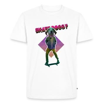 SKATER DOG - Men's Premium Organic T-Shirt - white - Front - Nico (187cm)