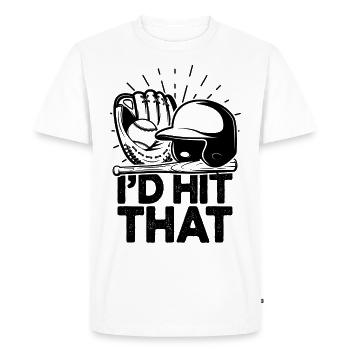 I'd Hit That Funny Baseball Fan - Men's Premium Organic T-Shirt - white - Front - Nico (187cm)