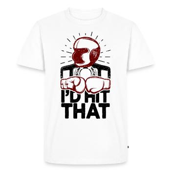 J’aurais frappé ce drôle de boxe retro boxer - T-shirt Premium bio Homme - blanc - Devant - Nico (187cm)