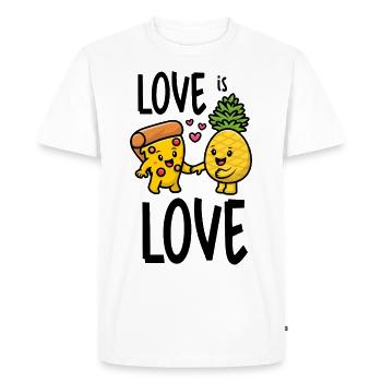 Pineapple Belongs On Pizza Funny Food Love Is Love - Men's Premium Organic T-Shirt - white - Front - Nico (187cm)
