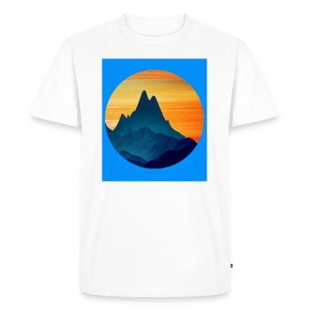 Mountain Panorama Mountains Peak Silhouette Sunrise - Men's Premium Organic T-Shirt - white - Front - Nico (187cm)