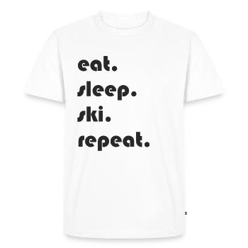 Ski - manger. Dormir. ski. répéter. - T-shirt Premium bio Homme - blanc - Devant - Nico (187cm)